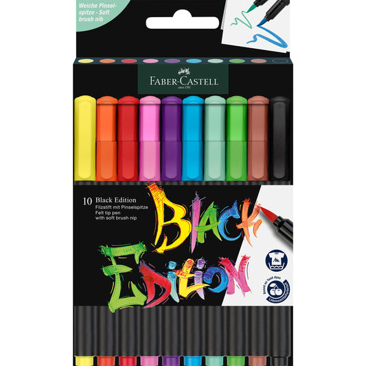 Felt Tip Brush Pens Markers 10 Ct Box