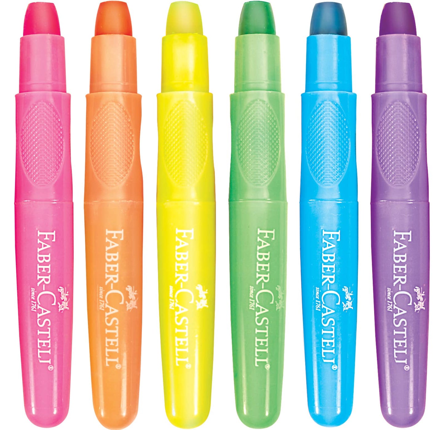 6 Neon Chunky Gel Crayons in Storage Case for Kids