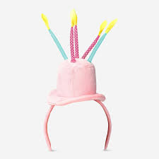 Party Hat with Candles in Pink